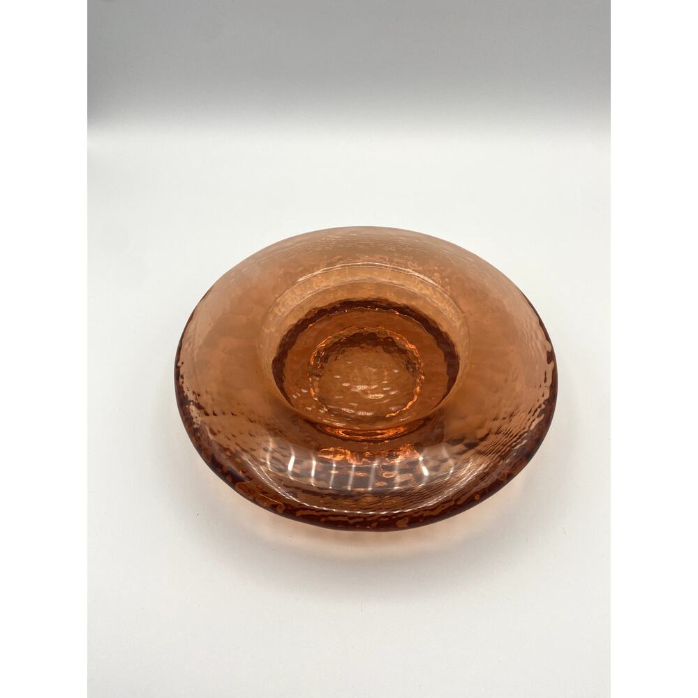 Fire & Light candle holder wine stand recycled glass art glass copper 6.5"